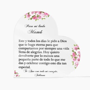Personalized Acrylic Plaque Gift for Mom - Spanish Mother&#39;s Day
