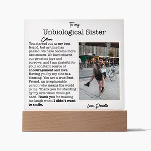 Personalized Photo Acrylic Plaque - Unbiological Sister Gift