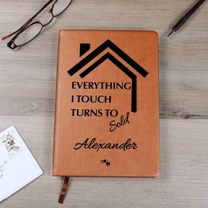 Personalized Vegan Leather Realtor Journal: Custom Real Estate Agent Gift