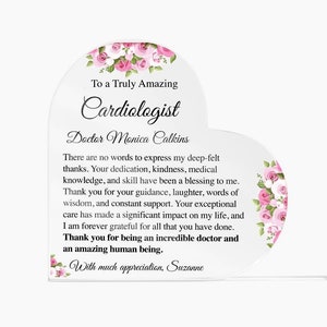 Cardiologist Personalized Appreciation Gift, Heart Doctor Thank you Gift, Heart Surgeon  Gifts, Cardiologist Doctor appreciation, Unique Doc