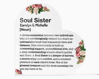 Personalized Soul Sister Definition Acrylic Heart Plaque