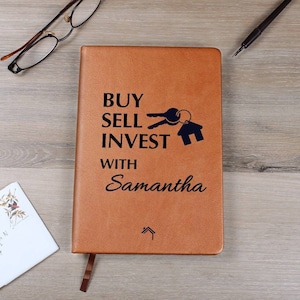 Custom Realtor Vegan Leather Journal: Personalized Real Estate Agent Gift