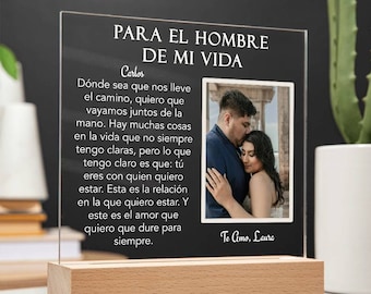 Personalized Photo Acrylic Plaque, Anniversary Gift for Him