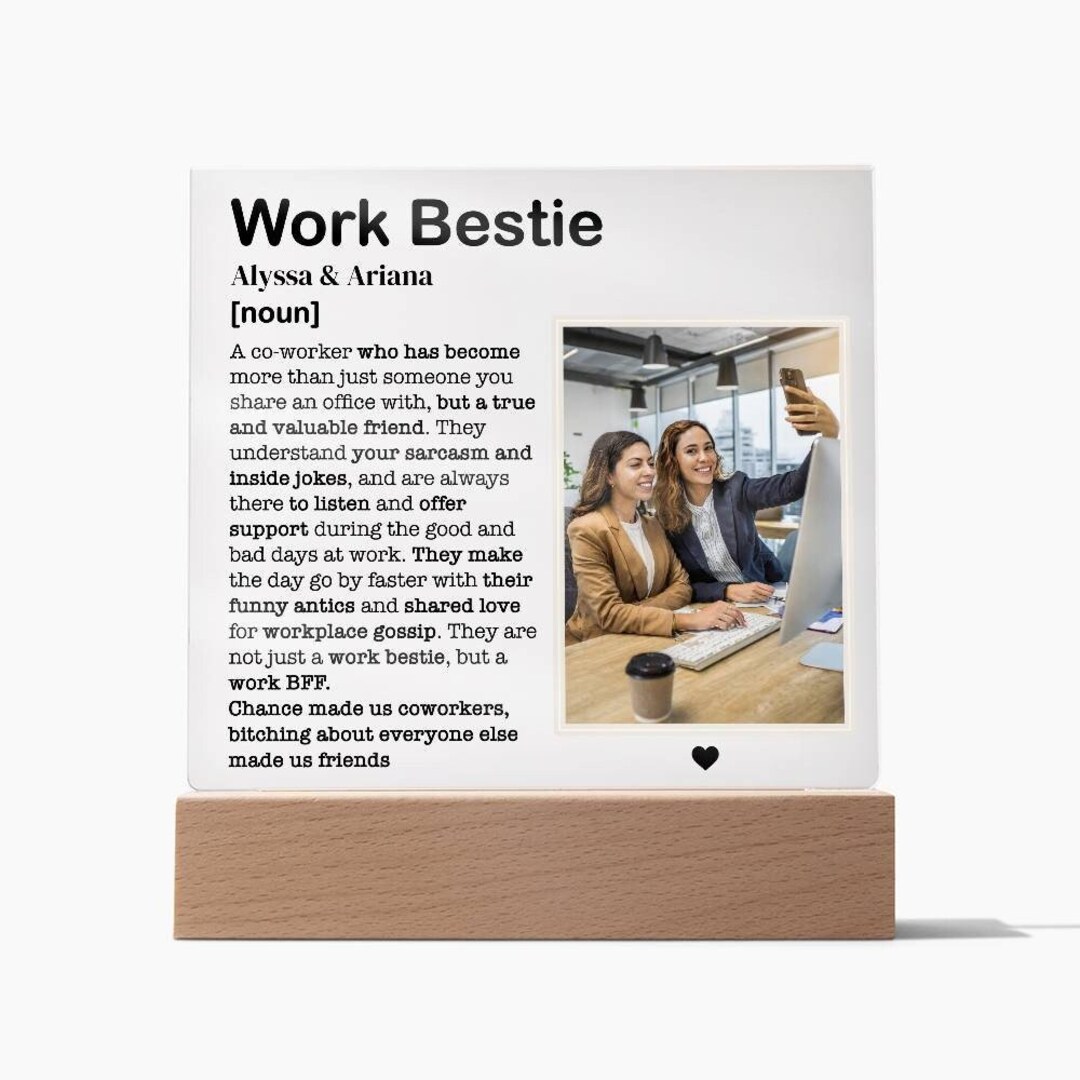 Personalized Work Personalized Work Bestie Acrylic Photo Plaque, Coworker Farewell Gift ...