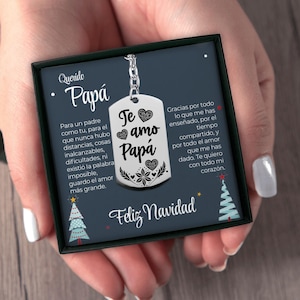 Regalo de navidad Presente de Natal para o pai Presentes espanhóis Regalo para papá en navidad Presentes do papai Chaveiro gravado personalizado, presentes do pai em espanhol