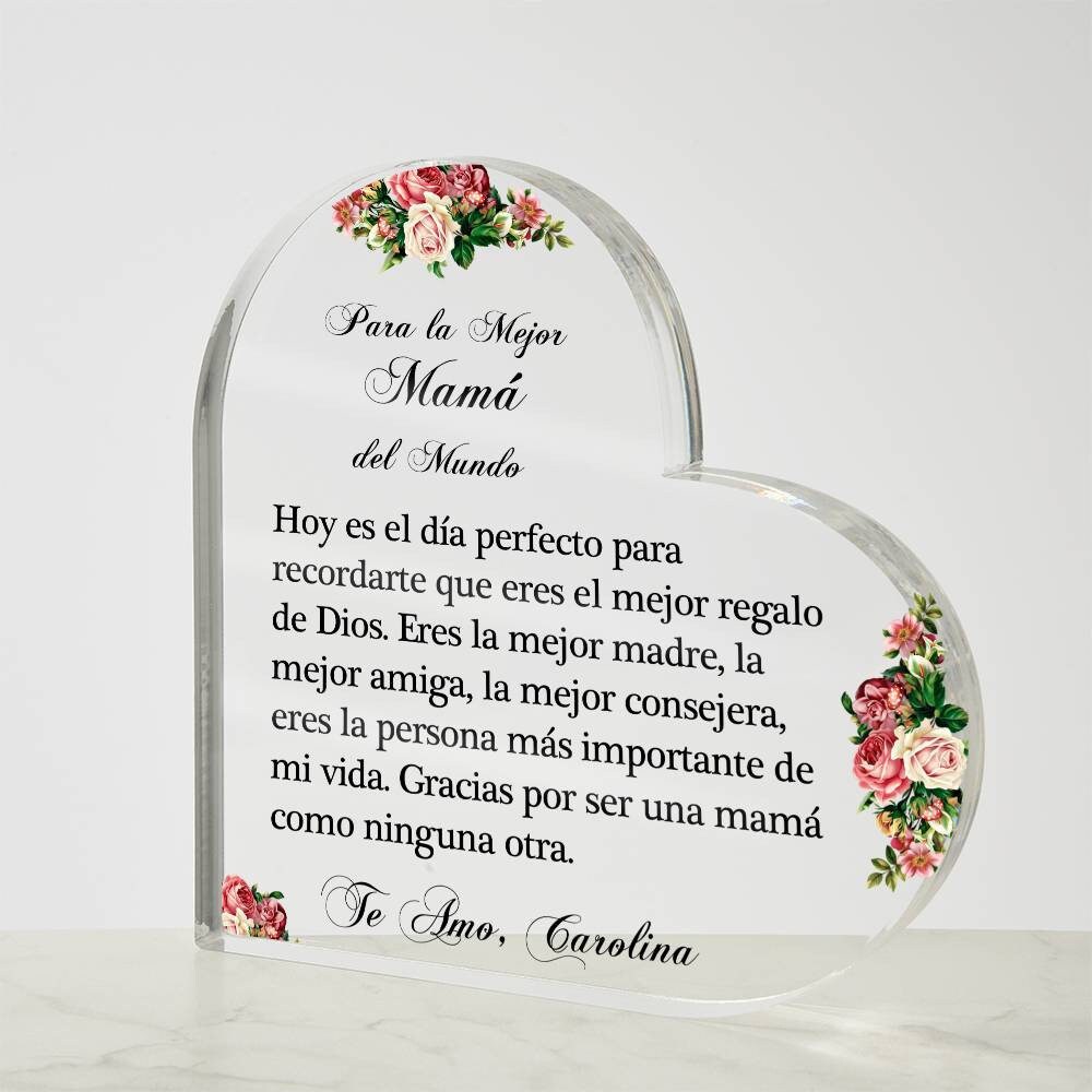 Targa A Cuore In Acrilico Per Nonna, Scritta 'Grandma Gifts From Granddaughter', Regalo Per Compleanno, Natale, Festa Della Mamma
