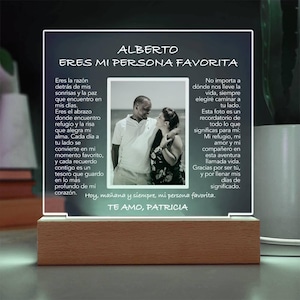 Regalo para Novio Personalized Photo Acrylic Plaque, Christmas Gift for husband in Spanish, Birthday Gift, Regalo para Hombre, Anniversary