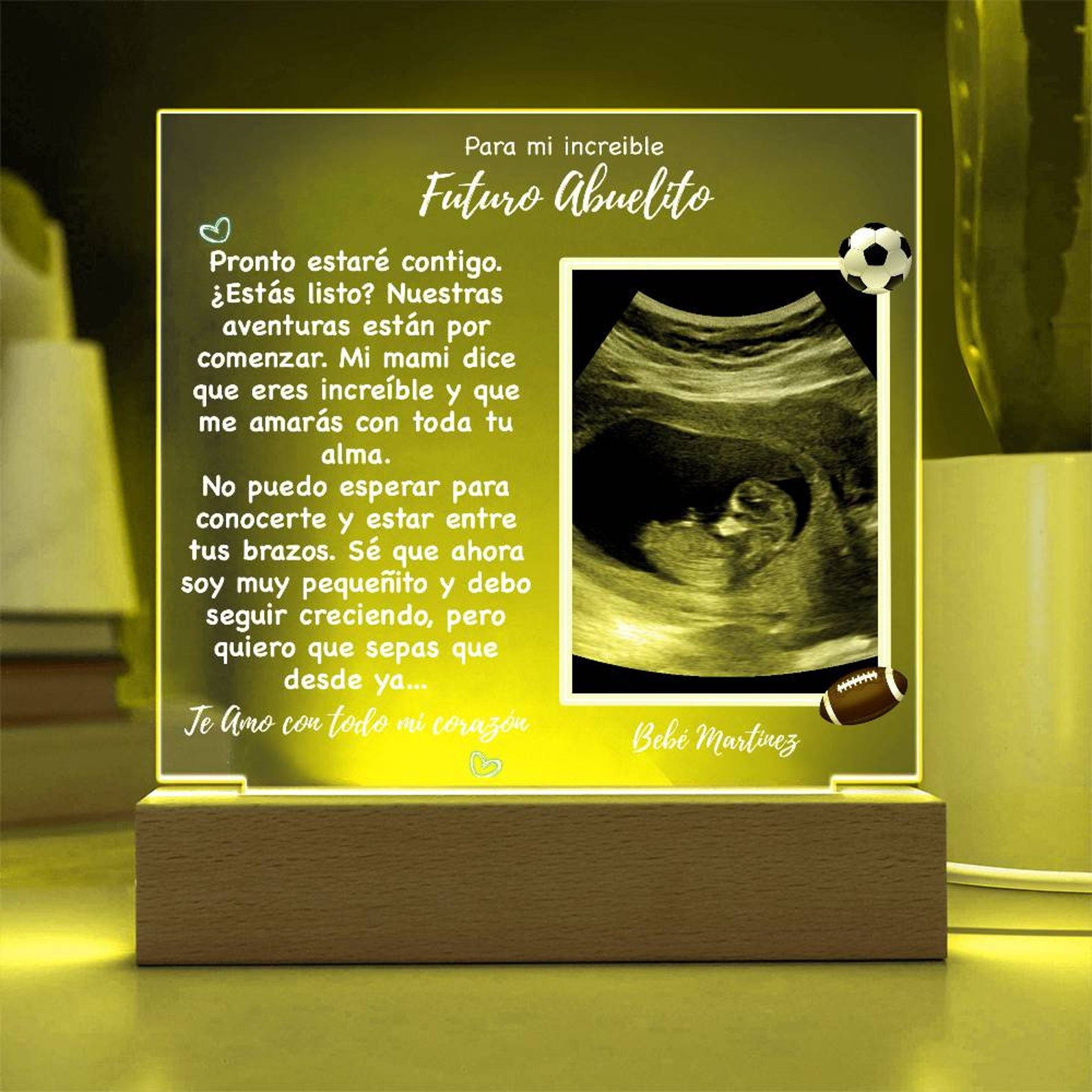 Abuelo Ultrasound Plaque: Spanish Baby Announcement Gift - Etsy