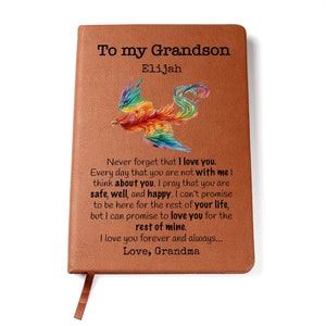 21st Birthday Gift for Grandson, To my Grandson Personalized Journal, 16th birthday gift for Grandson, 18th birthday gifts for boys