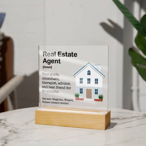 Funny Gifts for Real Estate Agents, Realtor Acrylic Plaque, Unique Gift Ideas for Realtors, Lamp Office Decor, Gift for Realtor Friend image 7