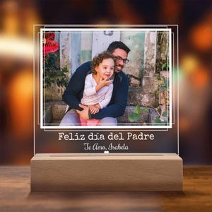 Feliz día del padre Custom Photo Plaque, Personalized Father&#39;s Day Gift in Spanish, Regalo para papá, Dad Spanish Gifts To my Dad from kids