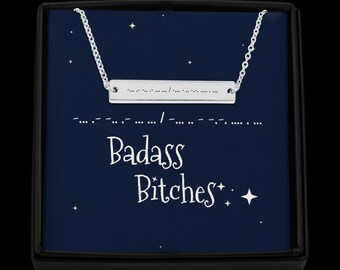 Badass Bitches-morsecodeketting: roestvrijstalen vriendschapssieraden