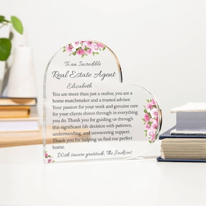 Real Estate Agent Acrylic Heart Plaque, Realtor Closing Gift, Unique Gift Ideas for Realtors, Birthday Gifts for Real Estate Agent image 3