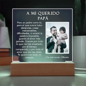 Papa Photo Plaque, Personalized Gift for Dad in Spanish, Regalo para Papa en Español, Gift for Dad Spanish gifts, Birthday Gift, Father Gift