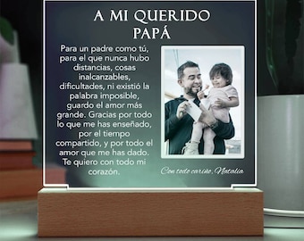 Papa Photo Plaque, Personalized Gift for Dad in Spanish, Regalo para Papa en Español, Gift for Dad Spanish gifts, Birthday Gift, Father Gift