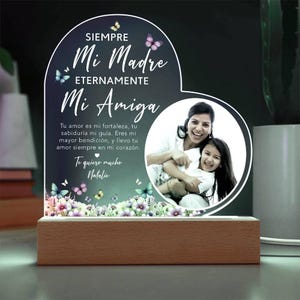 Personalized Mother's Day Gift in Spanish | Regalo Personalizado para Mamá | Custom Photo Plaque for Mom | Regalo Día de las Madres