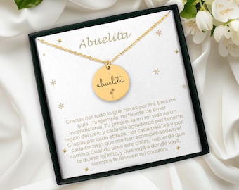 Personalized Abuelita Necklace: Engraved Spanish Grandma Gift