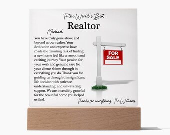 World's Best Realtor Acrylic Plaque, Personalized Gifts for Real Estate Agent, Closing gift for Realtor, Thank you Gift, Birthday Gifts