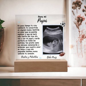 Personalized Plaque for Daddy, New Dad Gift in Spanish, Regalo para Futuro Papá, Ultrasound Photo Plaque for Future Dad, Dad to Be Spanish