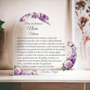 Personalized Acrylic Heart Plaque - Novia Spanish Gift