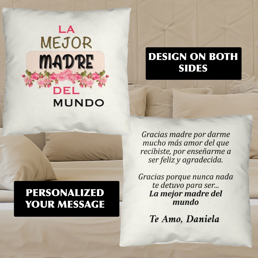 La Mejor Madre Del Mundo, Custom Mothers Day Pillow in Spanish, Regalos