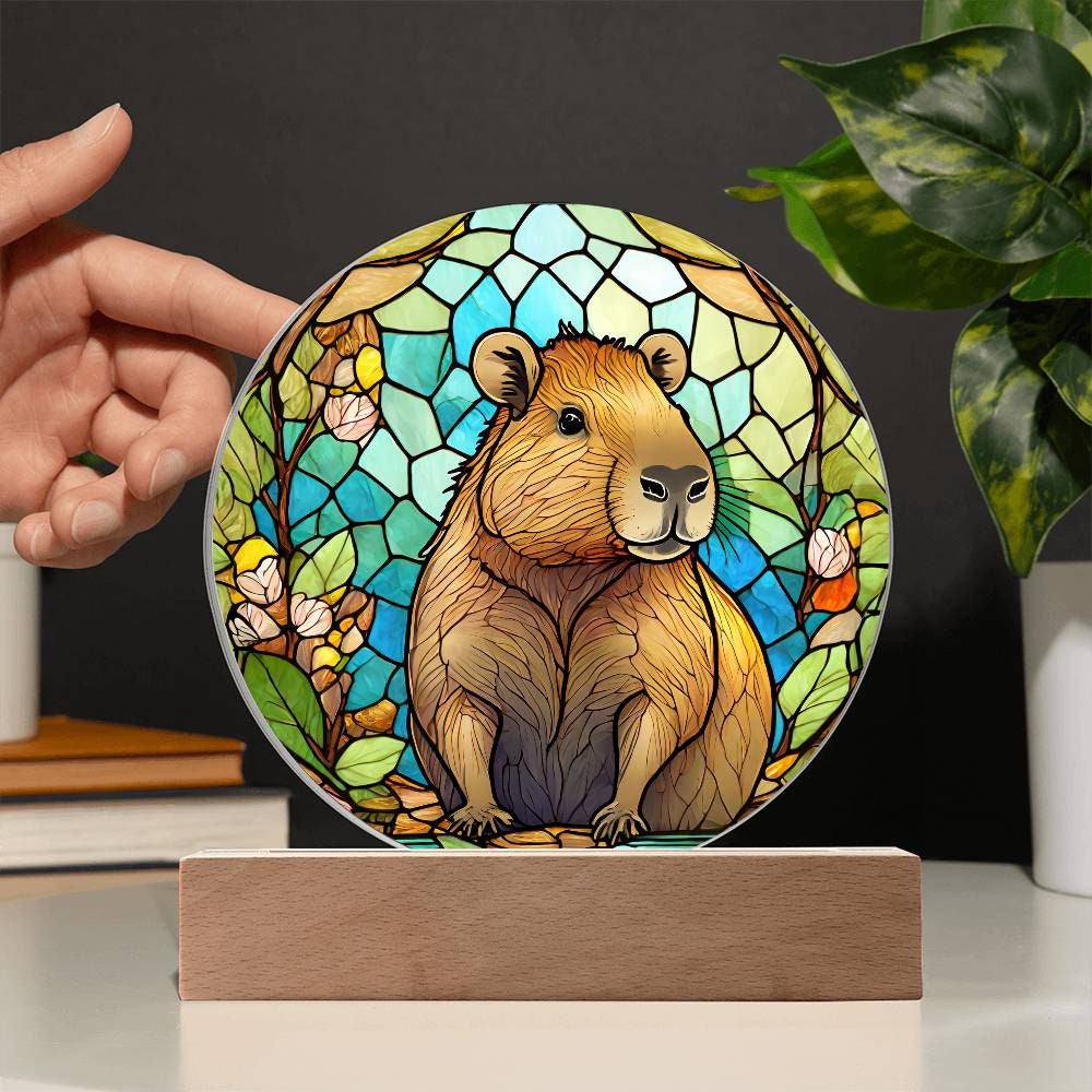 Plaque acrylique en vitrail Capybara, cadeaux veilleuse pour les amateurs de  capybara, idées cadeaux pour cochon d'Inde, cadeaux de Noël pour enfants -   France