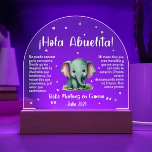 Spanish Pregnancy Announcement Grandparents, Personalized Futura Abuela Acrylic Plaque, Pregnancy Announcement Spanish, Hola Abuelita