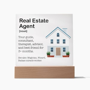 Funny Gifts for Real Estate Agents, Realtor Acrylic Plaque, Unique Gift Ideas for Realtors, Lamp Office Decor, Gift for Realtor Friend image 2