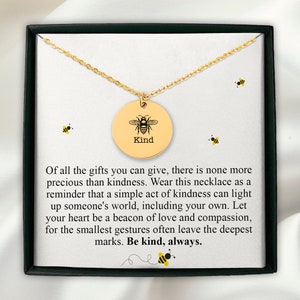 Bee Kind Pendant Necklace: Stainless Steel Honey Bee Jewelry