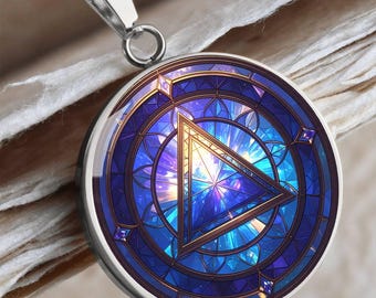 Colar de Sobriedade Personalizado – Joia com Símbolo de Recuperação em Vitral Sintético para Celebrar Momentos Importantes