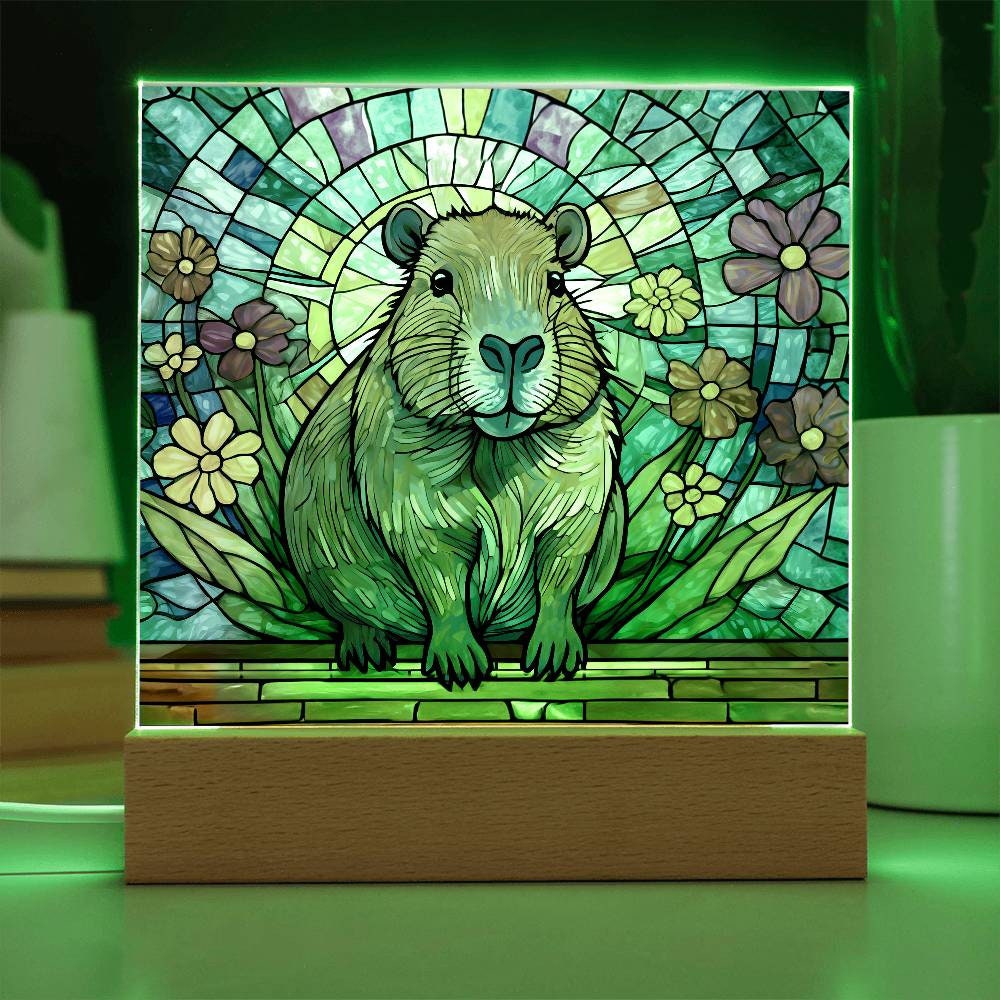 Veilleuse en acrylique pour vitrail Capybara, plaque acrylique