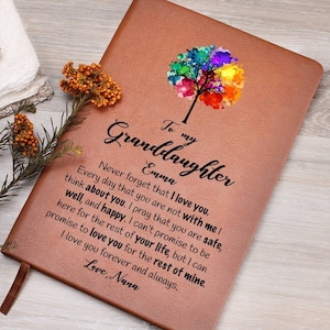 Cartas a mi nieta Diario personalizado, Diario grabado regalo de cumpleaños número 18, Cuaderno personalizado de los abuelos, diario de la abuela