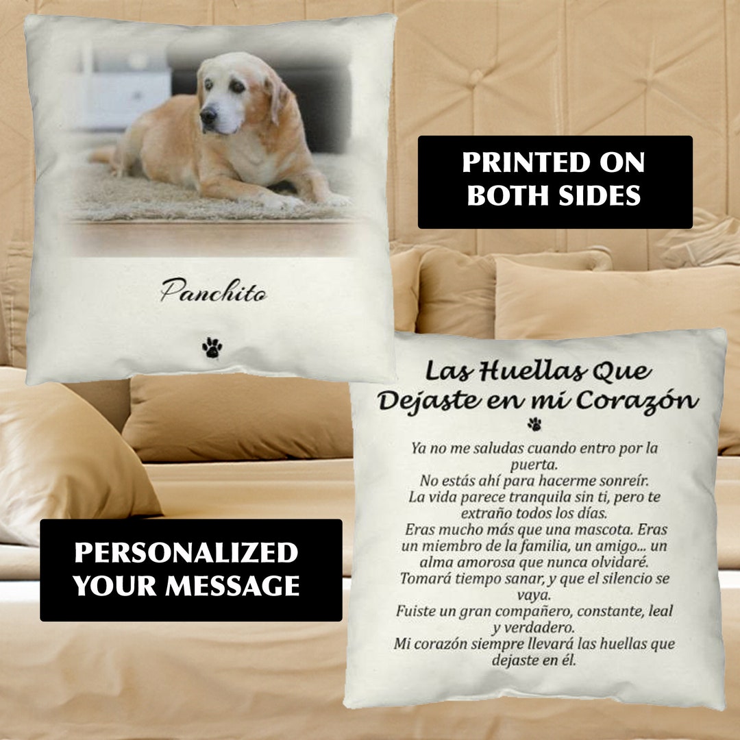 Memorial Pet Pillow in Spanish, Custom Pet Pillow Spanish Gifts