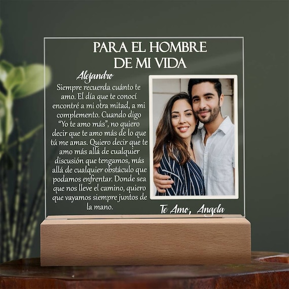 Para Mi Esposo Personalized Acrylic Plaque With Photo Regalo Para Hombre  Valentines Gifts for Him Spanish Regalos Para Novio Anniversary 