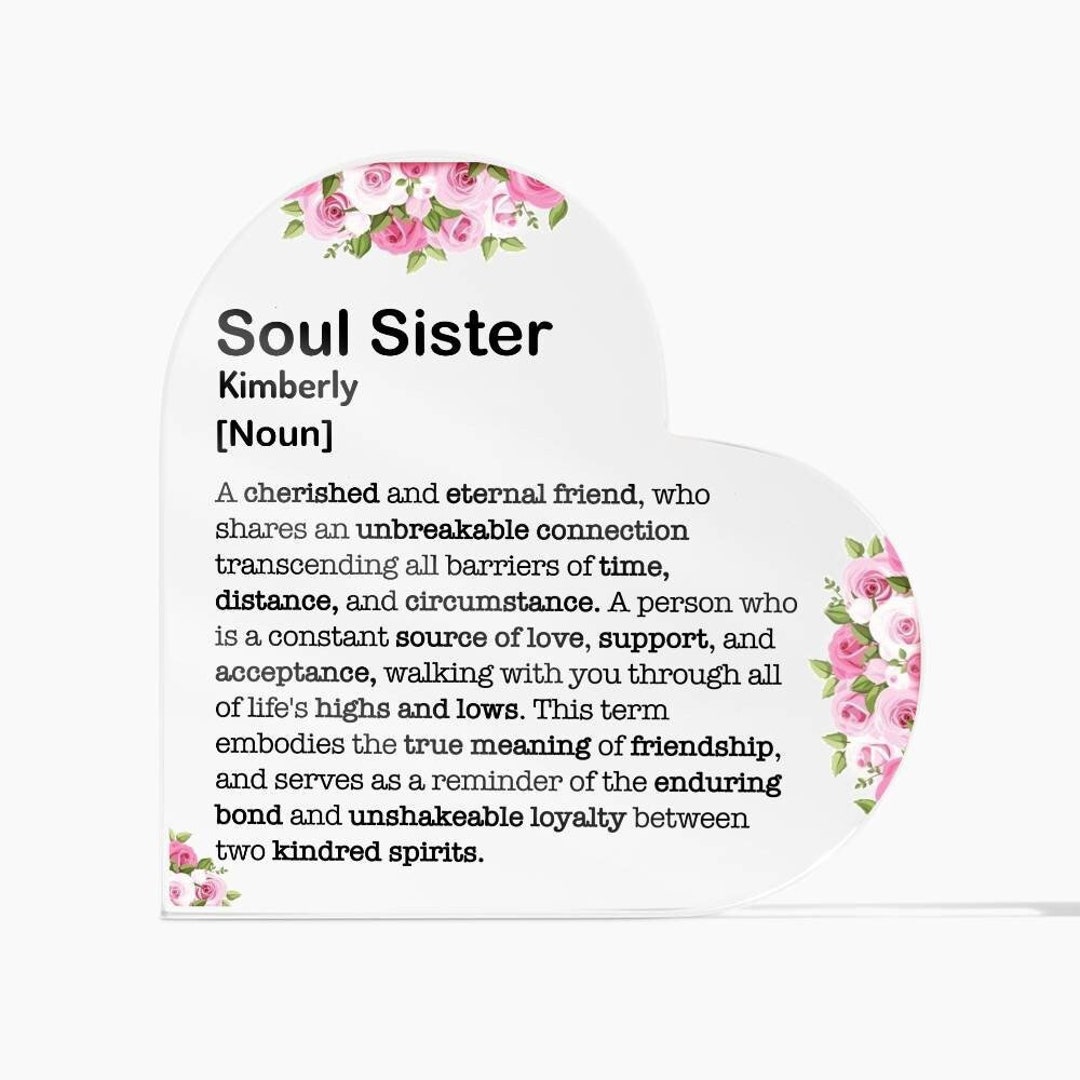 Soul Sister Definition Personalized Heart Acrylic Plaque, Best Friend ...