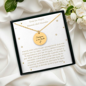 Collar personalizado de mamá, joyería de mamá en español, regalo para mamá, regalo en español para madre, regalo del día de las madres para ella, regalos de cumpleaños