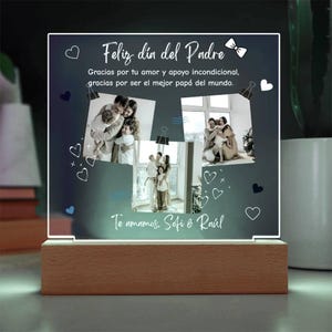Father's Day Gifts in Spanish, Custom Picture Plaque Gift for Dad, Personalized Gift for Daddy, Día del Padre, Regalo para papá en Español