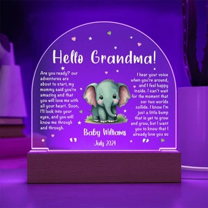 Pregnancy Announcement Grandparents, Grandma Baby Announcement, Grandparent Personalized Pregnancy Reveal Night Light, Unique Led Night