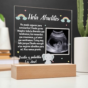 Zwangerschapsaankondiging grootouders Spaans, Anuncio de Embarazo, babyaankondiging grootouder, Spaans Abuelitos-aankondiging Abuelos