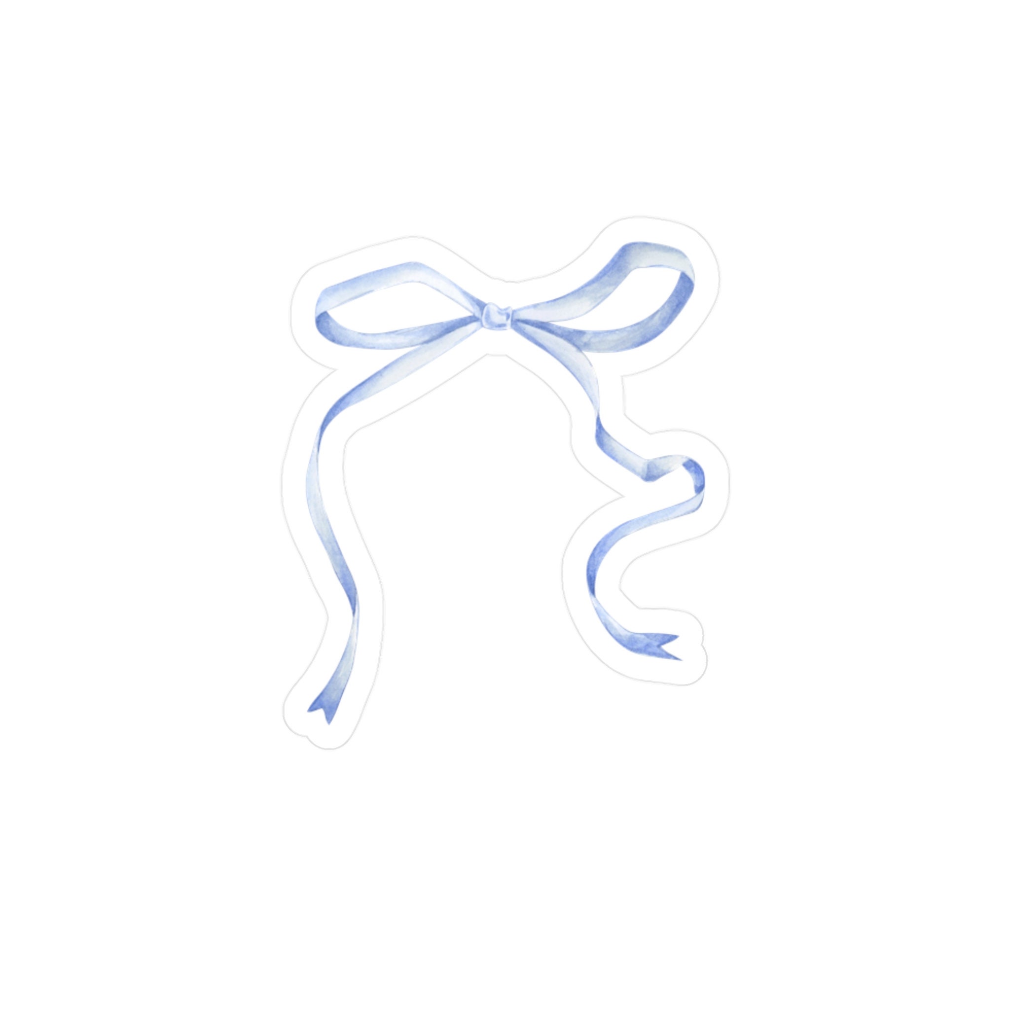 Blue Bow Vinyl Sticker - Etsy