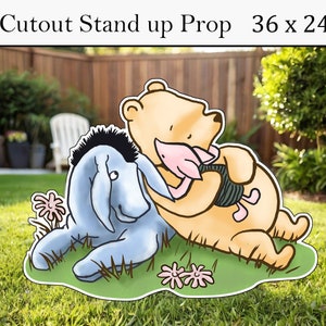 Classic Winnie The Pooh Large Cutout, Vintage Winnie the Pooh Baby Shower, Birthday Party, Cutout Prop, Instant Digital Download