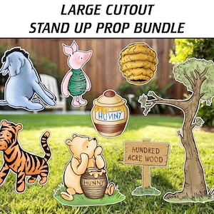 Classic Winnie The Pooh Large Cutout Bundle, Pooh Hunny Baby Shower/Birthday Yard Sign Decor , Birthday Party, Cutout Prop, Instant Download