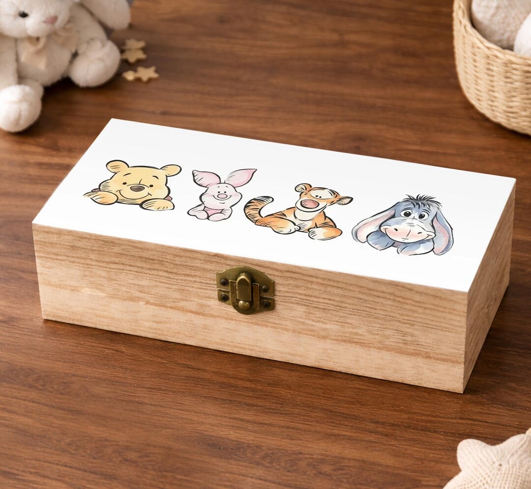 Pigott Boxes Wooden Winnie the Pooh, Tigger, Piglet, Eeyore, Keepsake Storage Box - Etsy