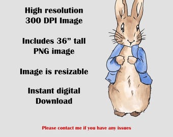 Peter Rabbit Large Printable Cutout Prop, Bunny Rabbit Standee
