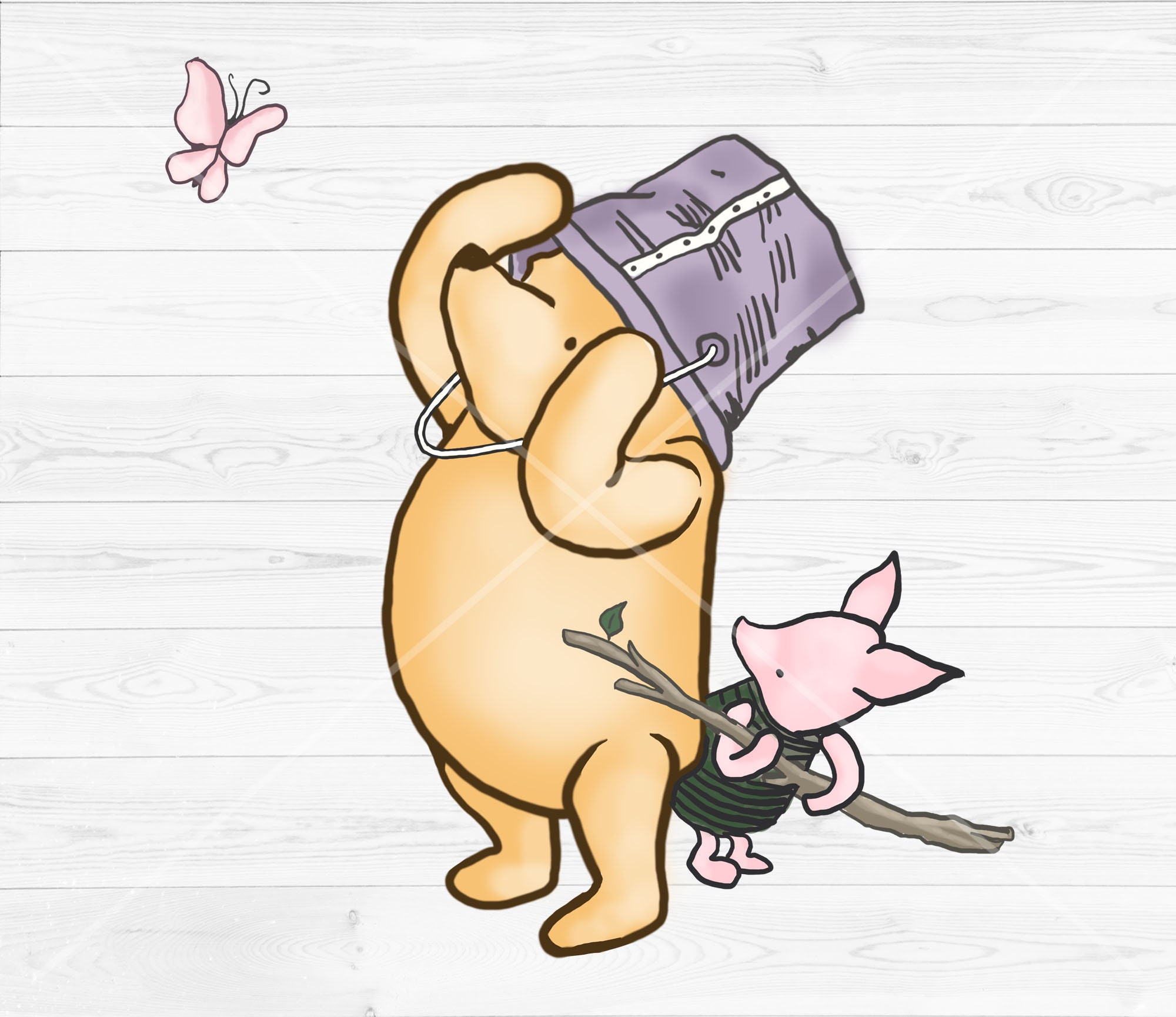 Classic Winnie the Pooh PNG Clipart Bundle, Printable, Instant Digital ...