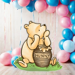 Classic Winnie The Pooh Large Cutout, Pooh Hunny Baby Shower/Birthday Yard Sign Decor , Birthday Party, Cutout Prop, Instant Download