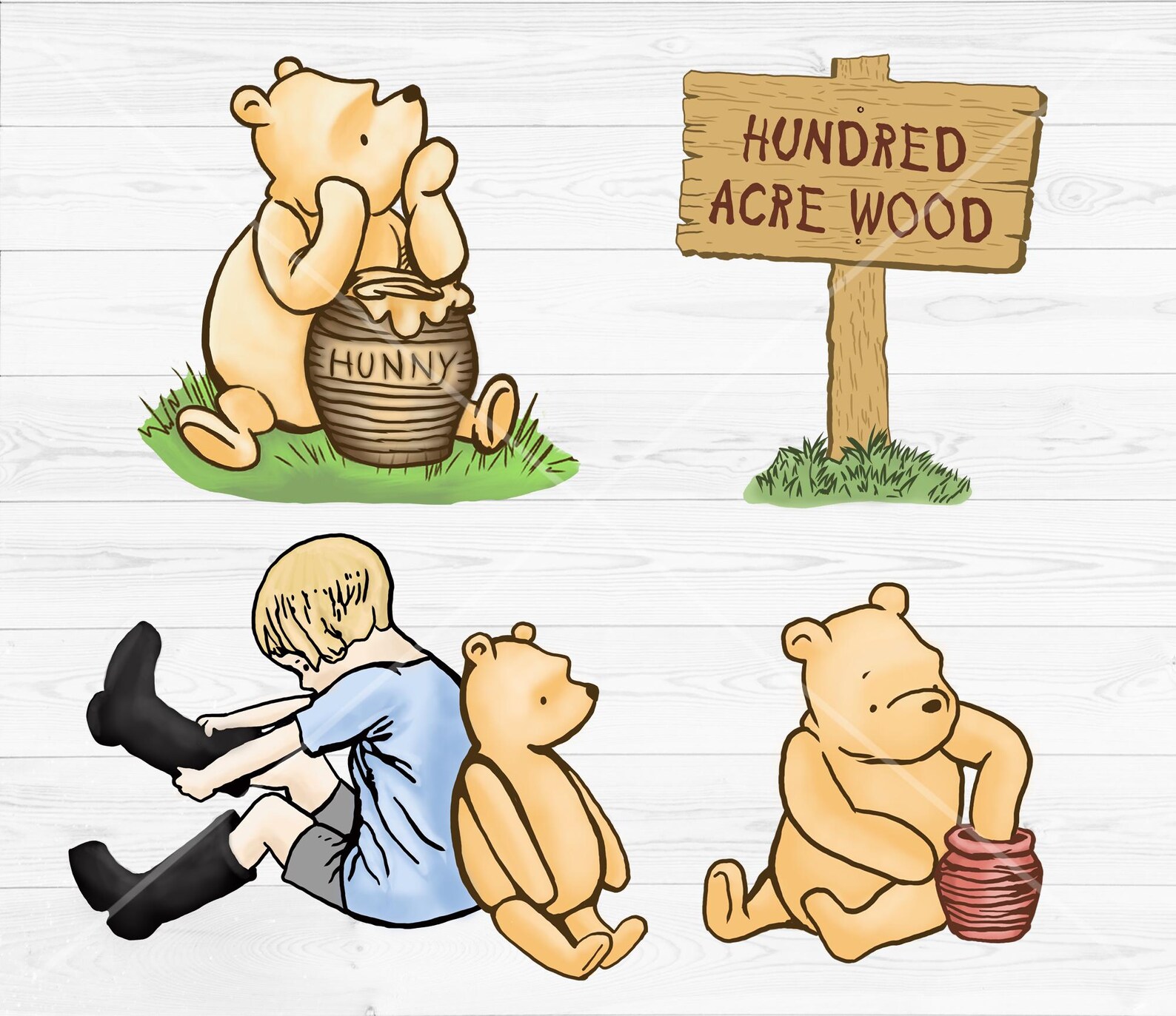 Classic Winnie The Pooh PNG Clipart Bundle Vintage Pooh Images Classic Winnie The Pooh PNG Clipart Bundle Vintage Pooh Images