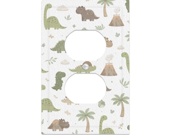 Dinosaur Outlet Cover, Dino Nursery Decor, Baby Room Switch Plate, Kids Room Wall Decor, Cute Prehistoric Theme