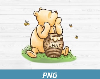 Classic Winnie the Pooh PNG, Pooh with honey pot