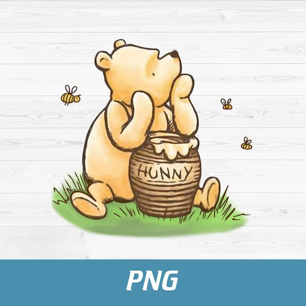 Classic Winnie the Pooh PNG, Pooh with honey pot